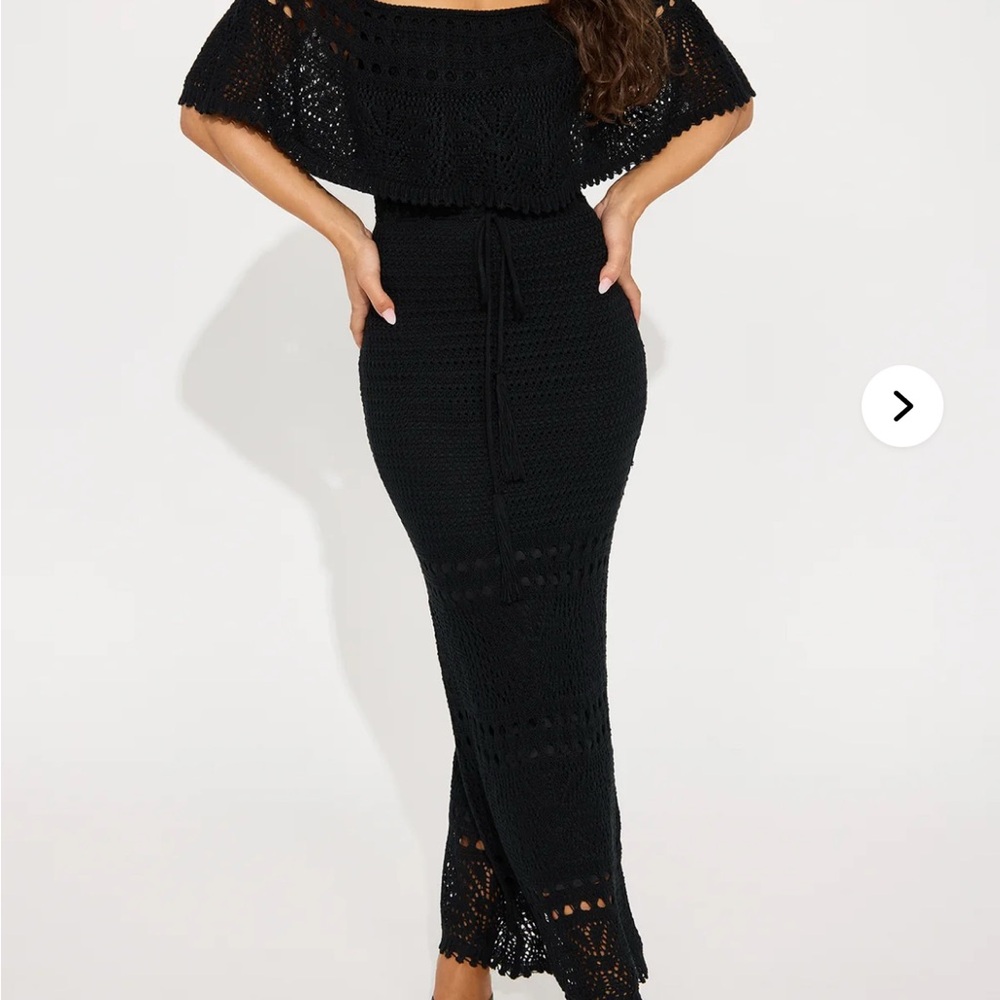 Fashion Nova Black Knit Maxi Dress